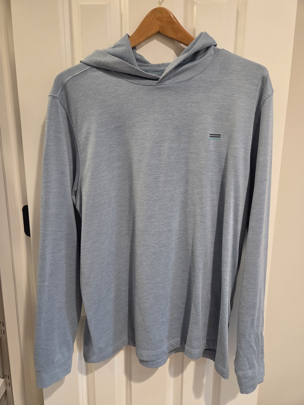Live Forever Golf - Men's Light Blue Hooded Long-Sleeve Pullover Shirt